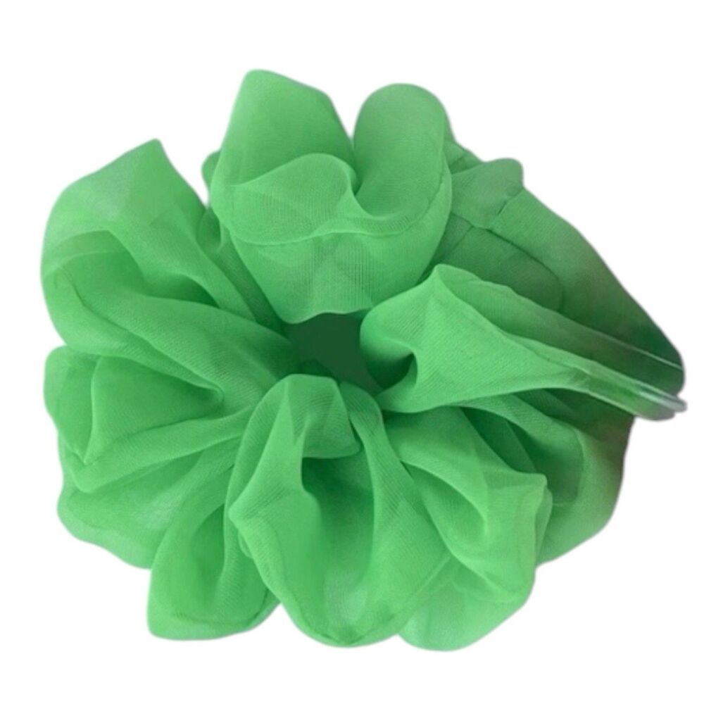 New Chiffon Scrunchie Hair Tie XLarge Green - Picture 4 of 7